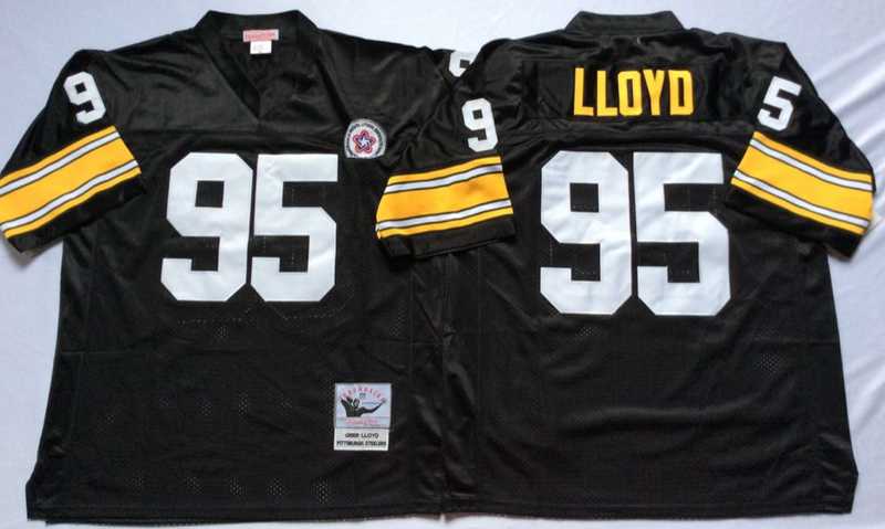 Steelers 95 Greg Lloyd Black M&N Throwback Jersey->nfl m&n throwback->NFL Jersey